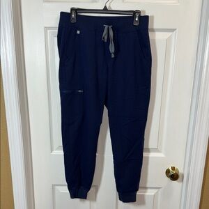 Figs Navy Jogger Scrub Pants with Drawstring